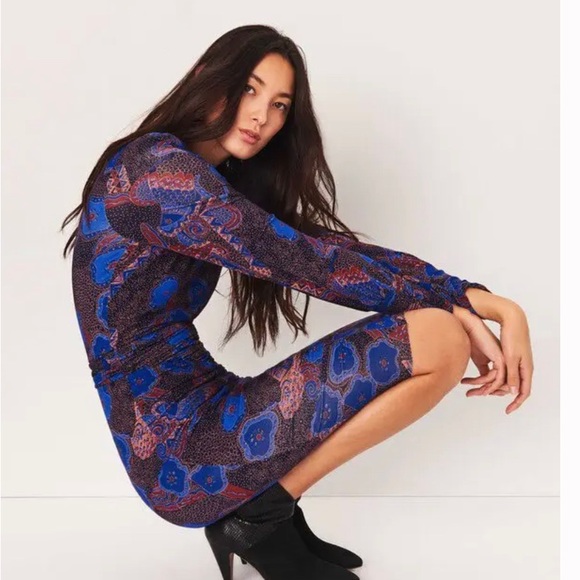 🔥HOT PICK🎉Ba&sh Jessi puff sleeves ruched dress New 💝 - Picture 5 of 6